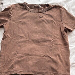 Brown short sleeved Zara top